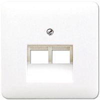 Лицевая панель Jung CD500 для 2-м. розетки RJ11/RJ45 белый картинка